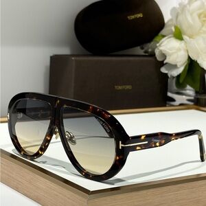 Tom Ford Tortoise Sunglasses with Gradient Lenses